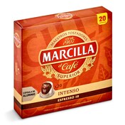 Café en cápsulas espresso intenso Marcilla caja 20 unidades