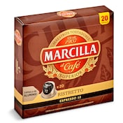 Café en cápsulas espresso ristretto Marcilla caja 20 unidades