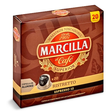 Café en cápsulas espresso ristretto Marcilla caja 20 unidades-0