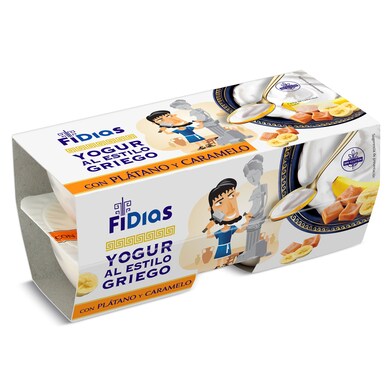 Yogur griego con plátano y caramelo Fidias de Dia pack 4 x 125 g-0 Yogur griego con plátano y caramelo Fidias de Dia pack 4 x 125 g-0