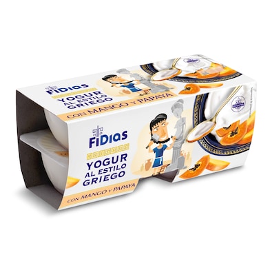 Yogur griego con mango y papaya Fidias de Dia pack 4 x 125 g-0