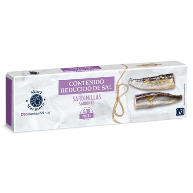 Sardinillas en aceite de oliva bajo en sal Mari Marinera de Dia lata 2 x 65 g-0 Sardinillas en aceite de oliva bajo en sal Mari Marinera de Dia lata 2 x 65 g-0