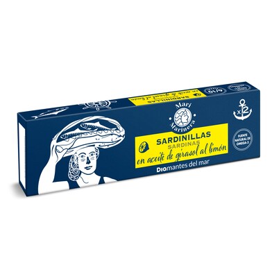 Sardinilla en aceite de girasol al limón Mari Marinera lata 2 x 65 g-0 Sardinilla en aceite de girasol al limón Mari Marinera lata 2 x 65 g-0