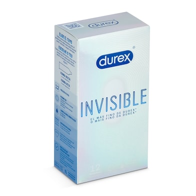 Preservativos invisible sensitivo Durex caja 12 unidades-0