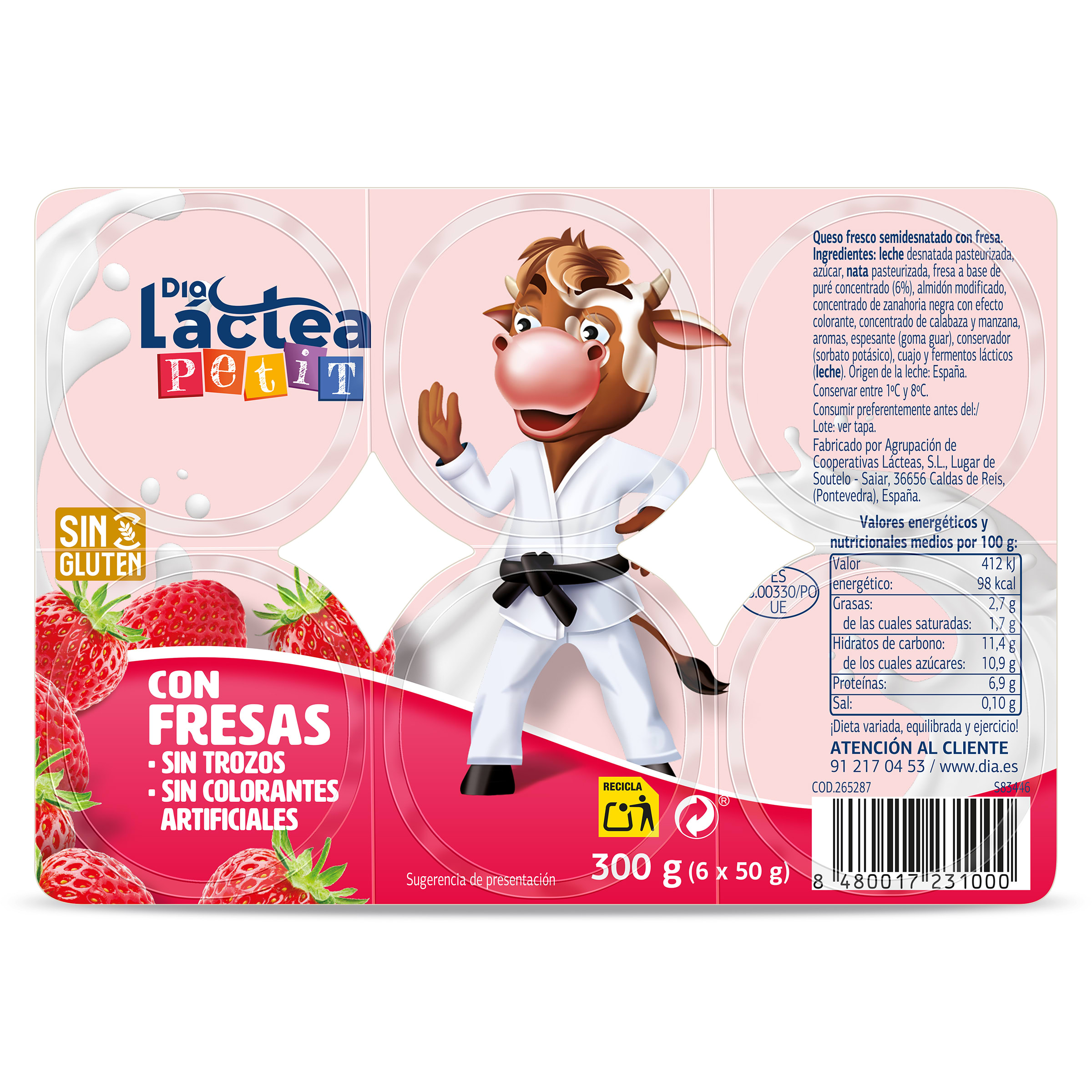 Petit de fresa Dia Láctea 6 x 50 g