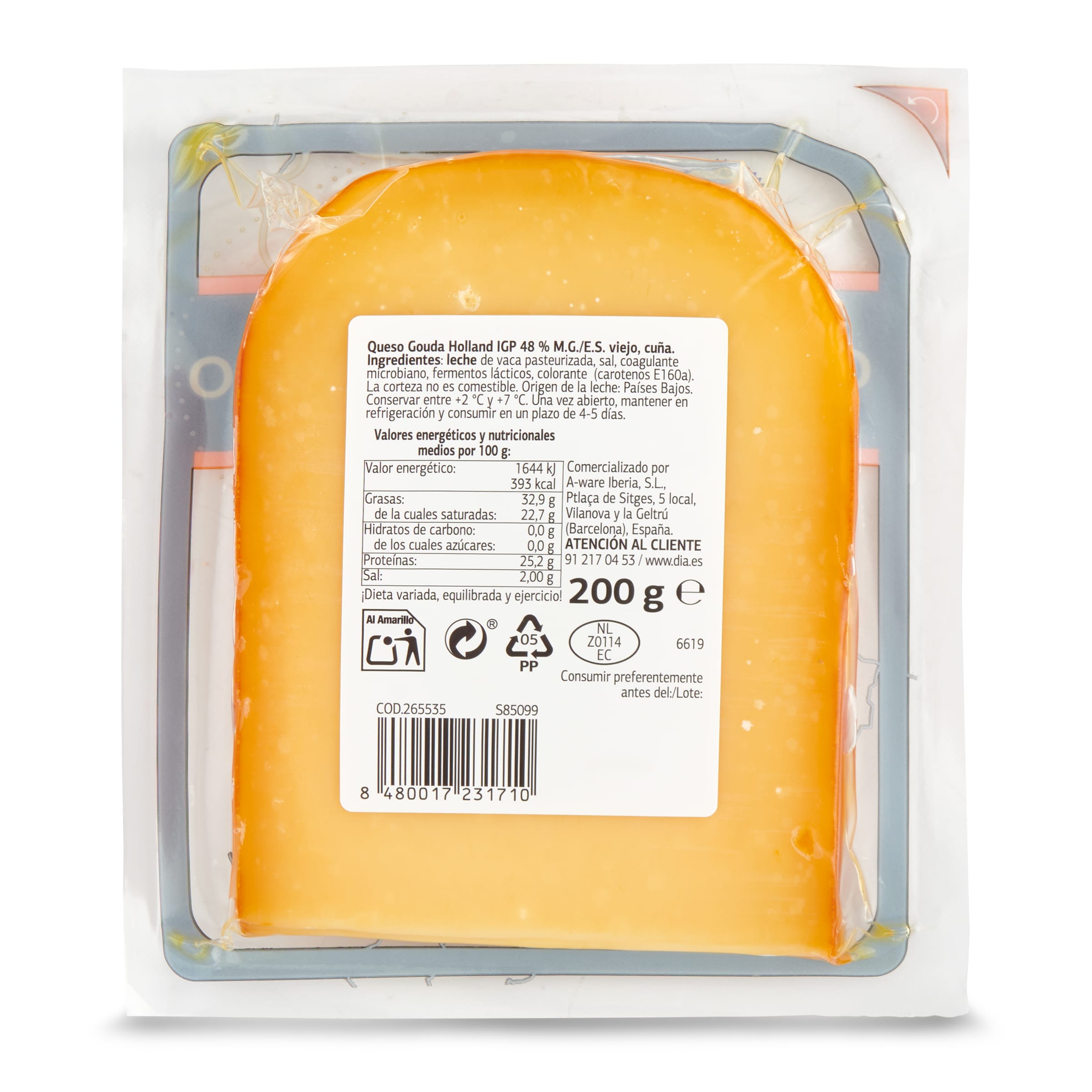 Queso gouda viejo Dia Selección Mundial 200 g