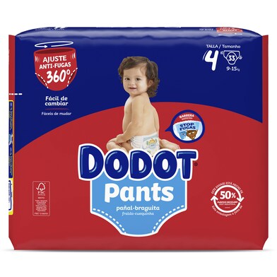 Pañales 9-15 kg talla +4 Dodot bolsa 33 unidades - Supermercados DIA