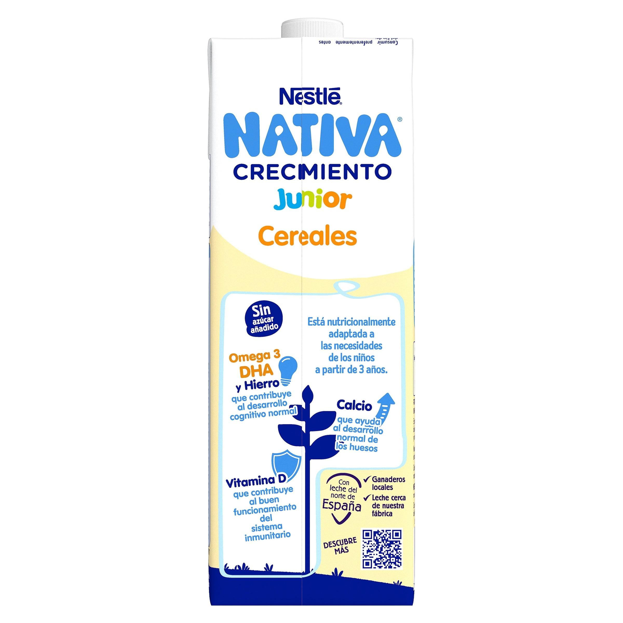 Bebida láctea junior de crecimiento con cereales +3 años Nativa 1 L