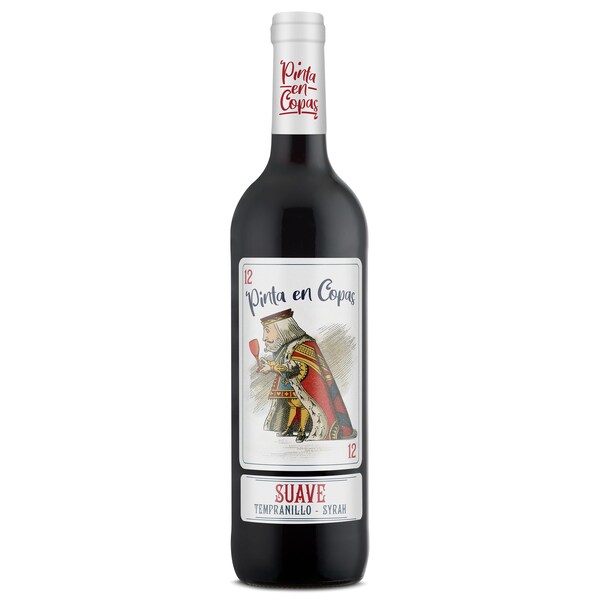 Vino Tinto Tempranillo Syrah Pinta en Copas Botella 75 Cl.