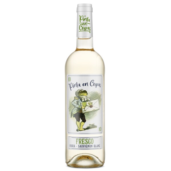 Vino Blanco Viura-Sauvignon Pinta en Copas Botella 75 Cl.