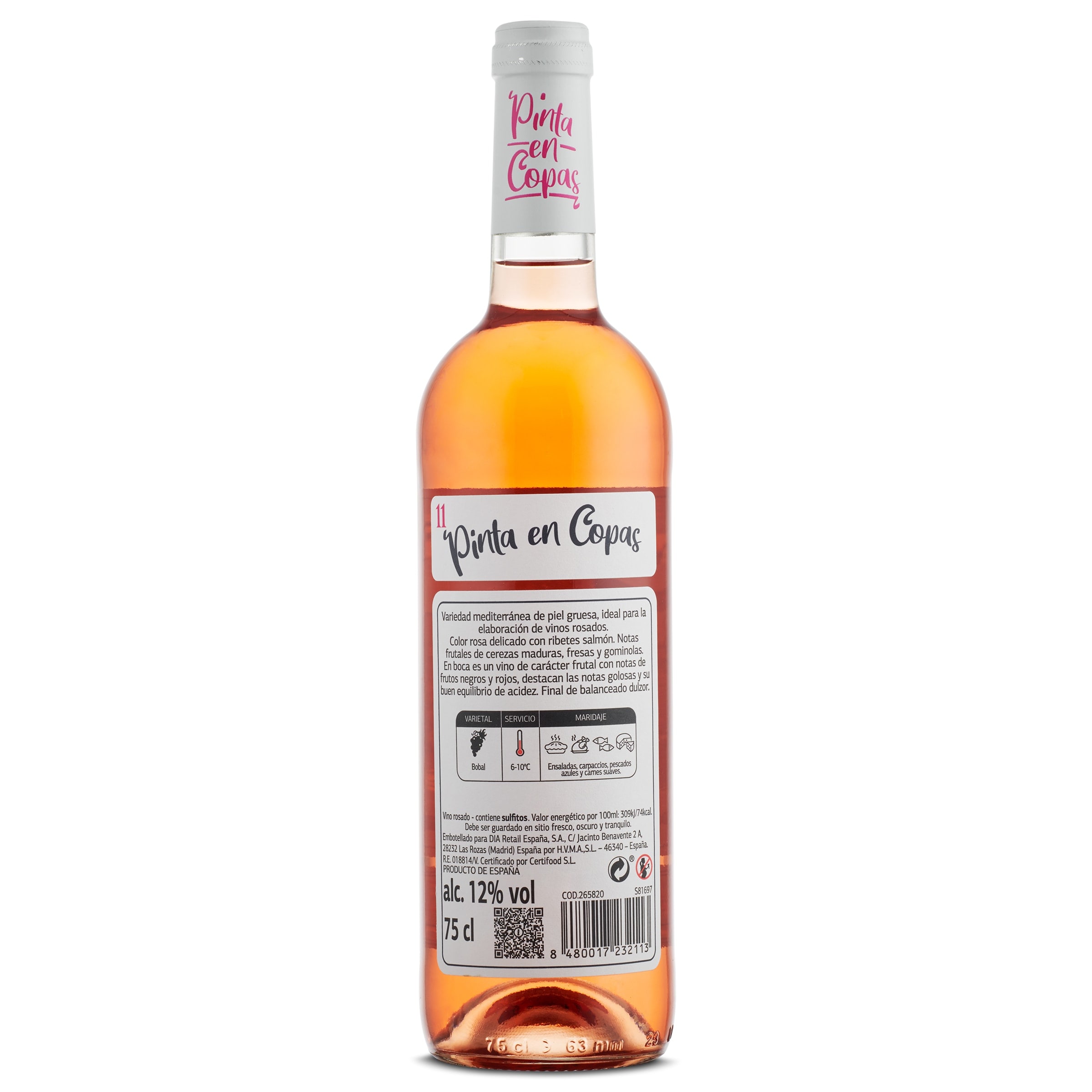 Vino rosado bobal Pinta en Copas 75 cl