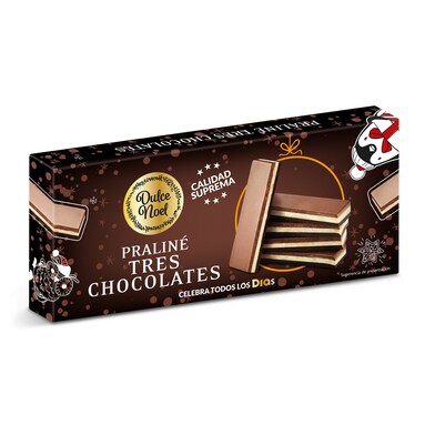 Turrón de tres chocolates Dulce Noel Dia caja 150 g-0 Turrón de tres chocolates Dulce Noel Dia caja 150 g-0