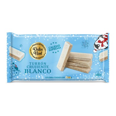 Turrón crujiente de chocolate blanco  Dulce Noel Dia bolsa 200 g-0