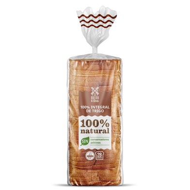 Pan de molde 100% integral familiar El molino de Dia bolsa 820 g-0