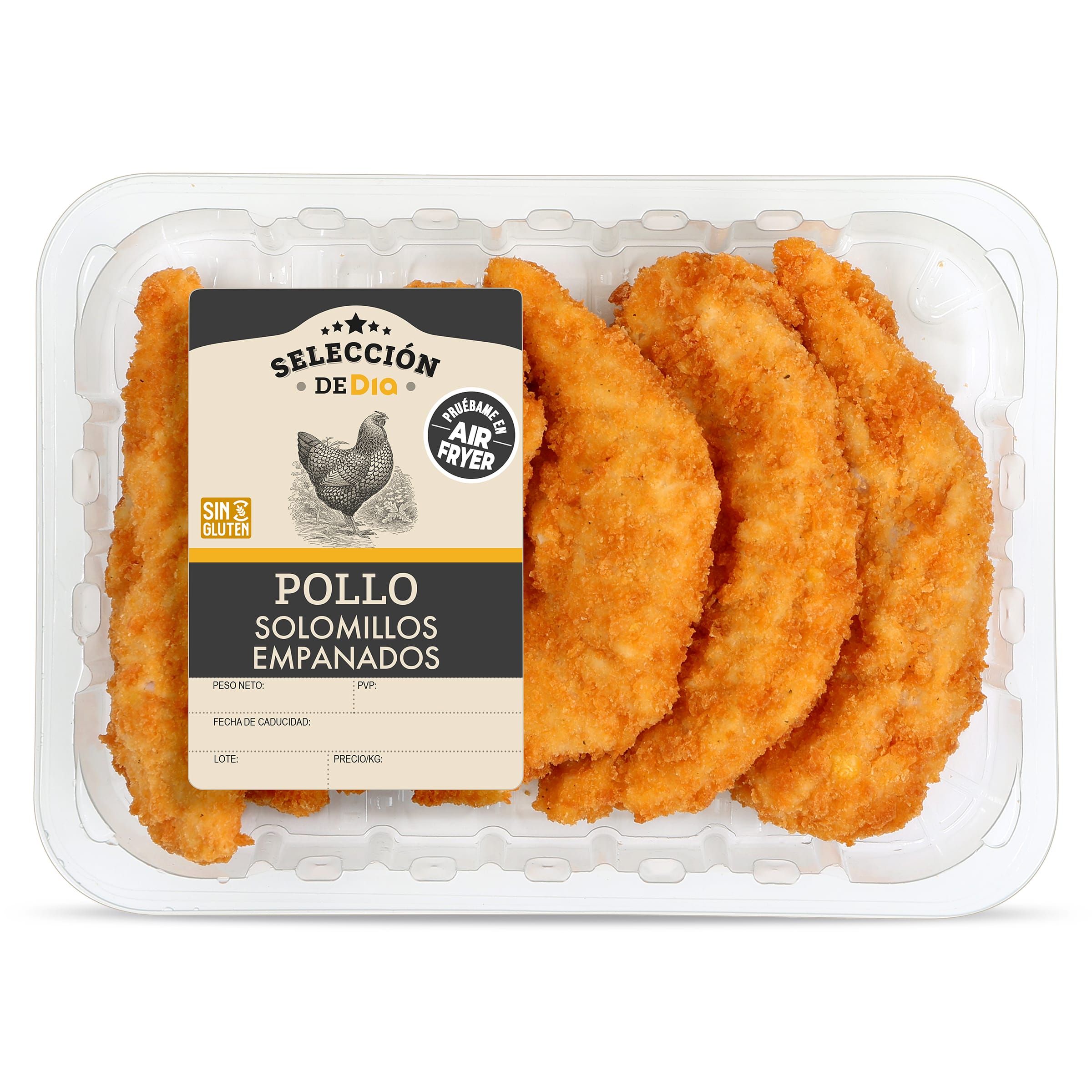 Solomillos de pollo empanado Selección de Dia 600 g aprox.