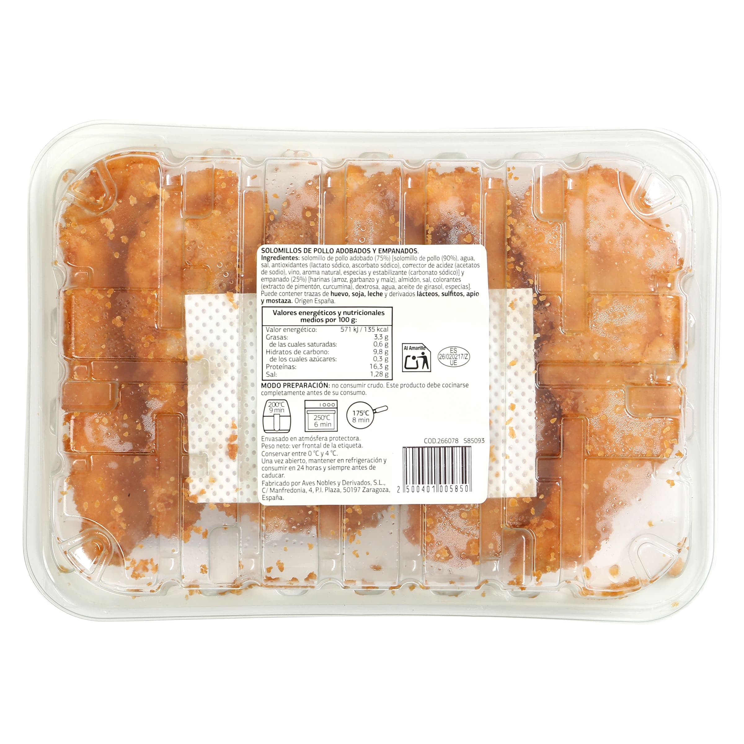 Solomillos de pollo empanado Selección de Dia 600 g aprox.