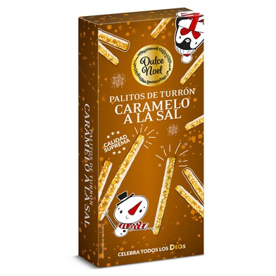 Palitos de turrón caramelo a la sal Dulce Noel caja 140 g-0 Palitos de turrón caramelo a la sal Dulce Noel caja 140 g-0