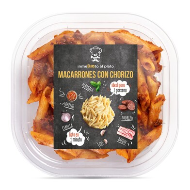 Macarrones con chorizo Al Punto Dia bandeja 250 g-1 Macarrones con chorizo Al Punto Dia bandeja 250 g-1