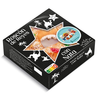 Roscón de Reyes premium con nata El Horno Real Dia caja 550 g-0 Roscón de Reyes premium con nata El Horno Real Dia caja 550 g-0