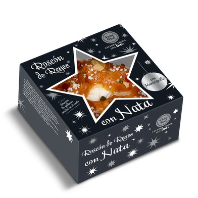 Roscón de reyes mini premium relleno de nata Dulce Noel Dia caja 200 g-0 Roscón de reyes mini premium relleno de nata Dulce Noel Dia caja 200 g-0