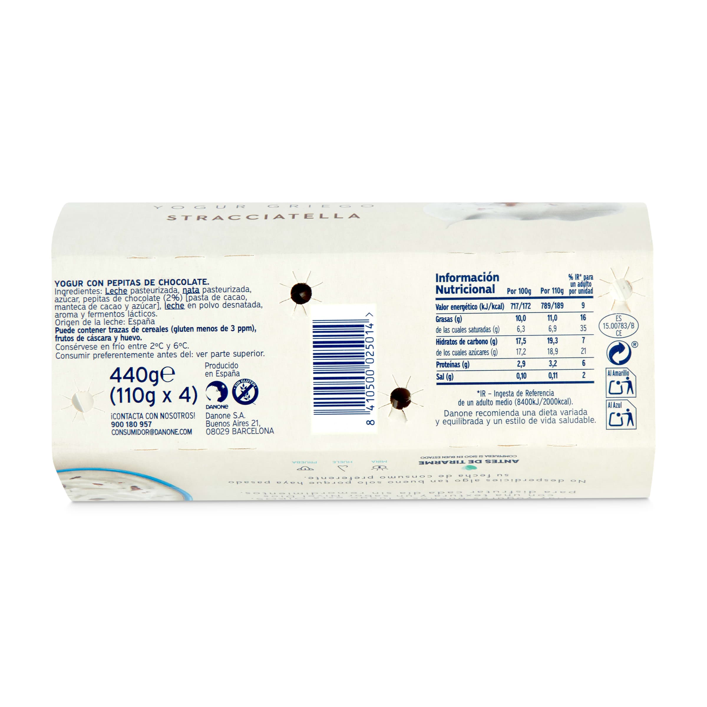 Yogur griego stracciatella Oikos 4 x 110 g