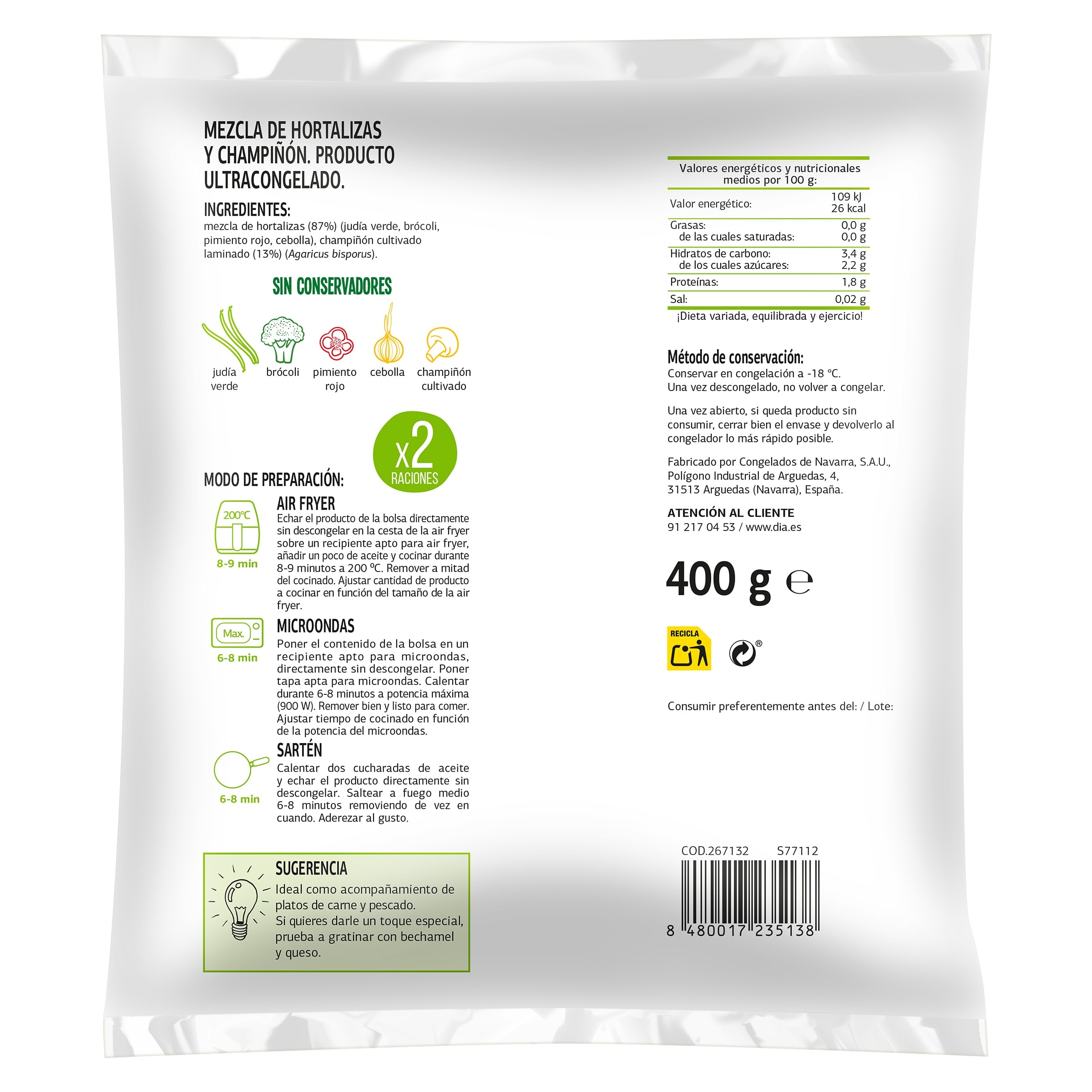 Salteado de verduras Dia Al Punto 400 g