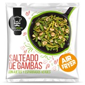 Salteado de gambas, ajetes y espárragos verdes Al Punto Dia bolsa 400 g