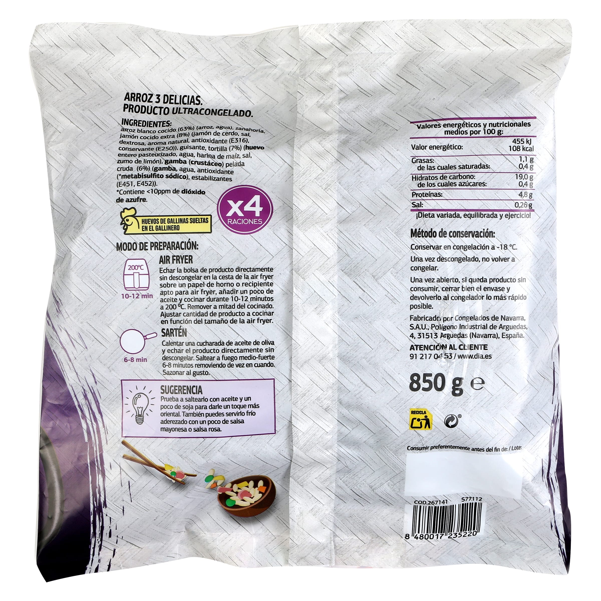 Arroz tres delicias Dia Al Punto 850 g