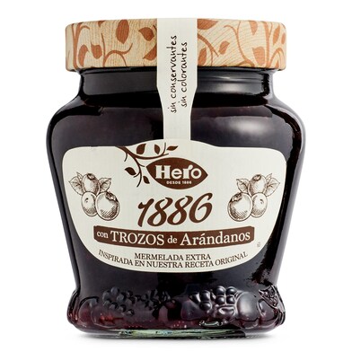 Mermelada extra con trozos de arándanos 1886 Hero frasco 320 g-0 Mermelada extra con trozos de arándanos 1886 Hero frasco 320 g-0