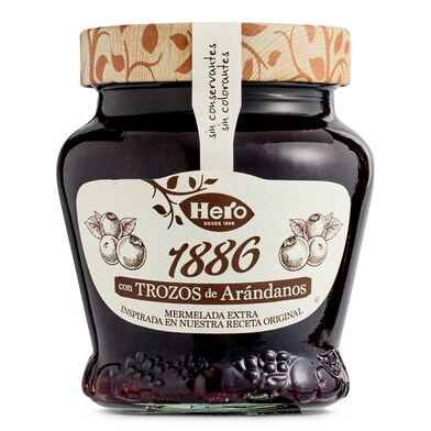 Mermelada extra con trozos de arándanos 1886 Hero frasco 320 g-0