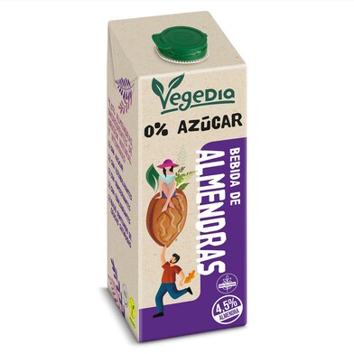 Bebida de almendras 0% azúcares Vegedia brik 1 l-0