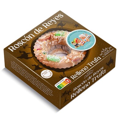 Roscón de Reyes relleno sabor trufa El Horno Real Dia caja 550 g-0 Roscón de Reyes relleno sabor trufa El Horno Real Dia caja 550 g-0