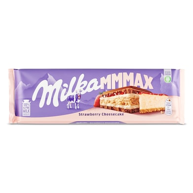 Chocolate con leche relleno strawberry cheesecake Milka MMMAX 300 g-0