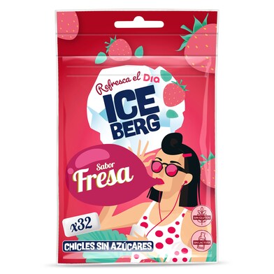 Chicles sabor fresa sin azúcar Iceberg de Dia bolsa 44.8 g-0