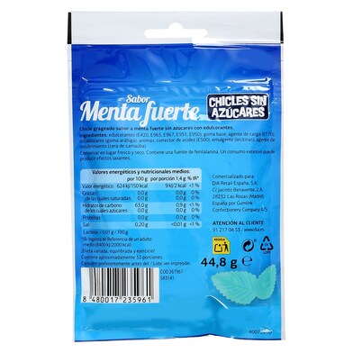 Chicles sabor menta fuerte sin azúcar ICEBERG BOLSA 44.8 GR-1 Chicles sabor menta fuerte sin azúcar ICEBERG BOLSA 44.8 GR-1