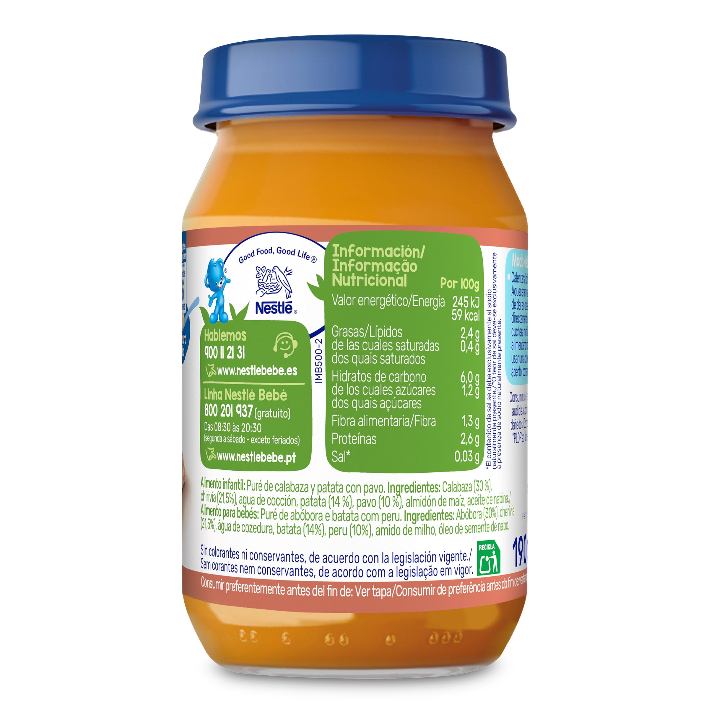 Puré de verduritas con pavo Nestlé 190 g