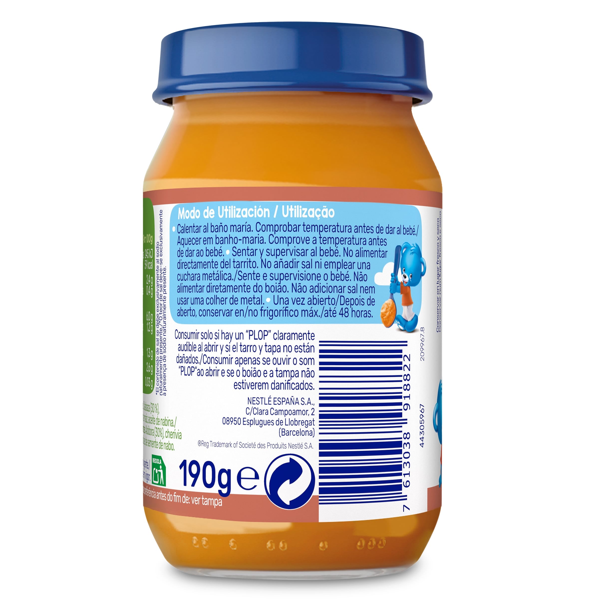 Puré de verduritas con pavo Nestlé 190 g