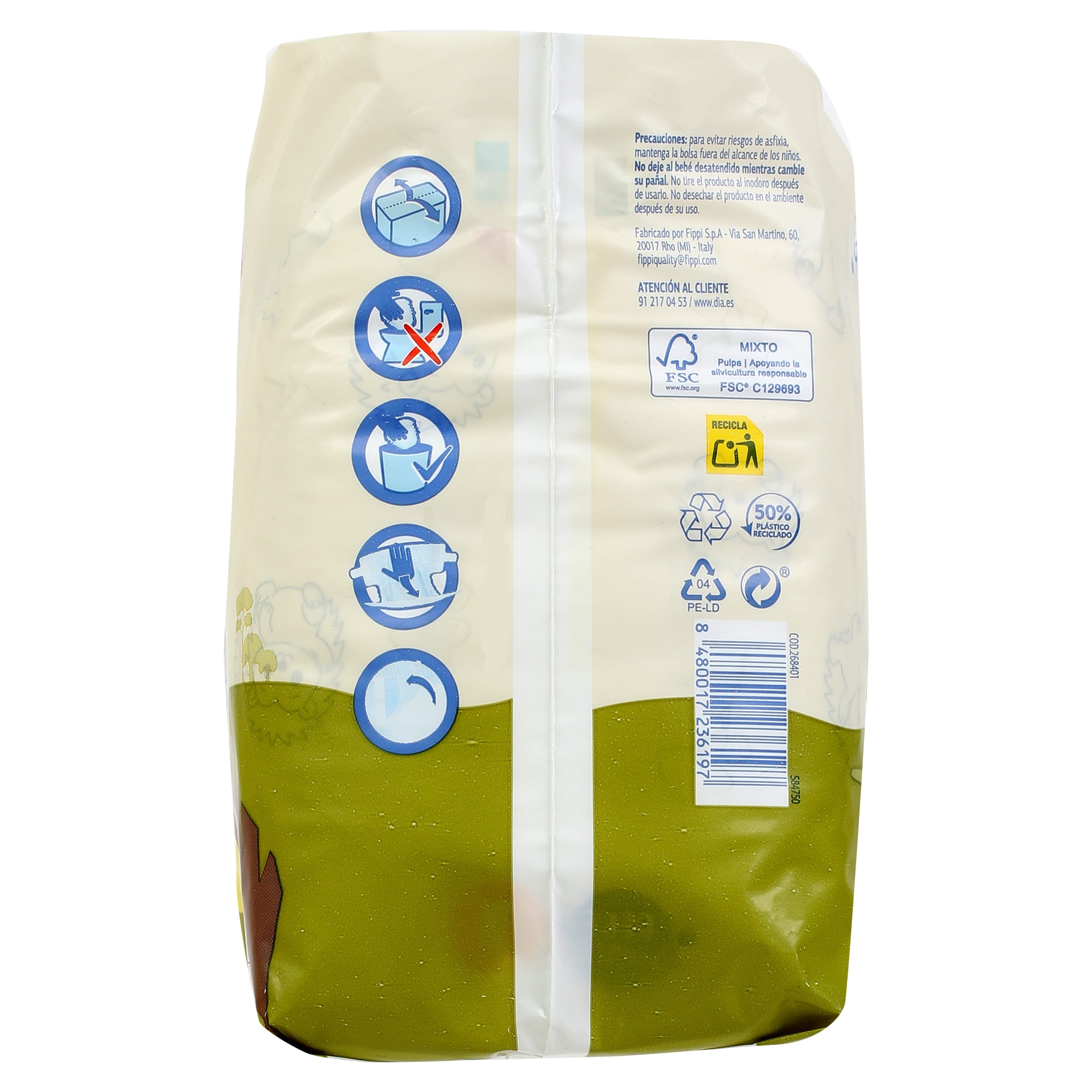 Pañales 2-5 kg talla 1 Dia Planeta Bebé 24 unidades