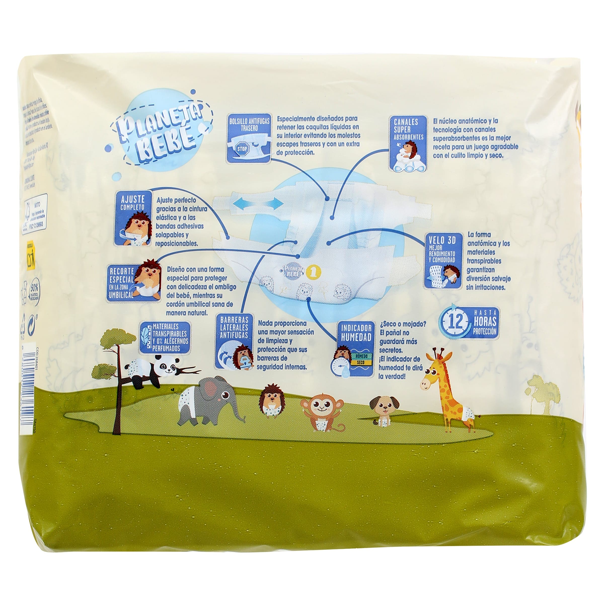 Pañales 2-5 kg talla 1 Dia Planeta Bebé 24 unidades