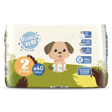 Pañales 3-6 kgs talla 2 Planeta Bebé de Dia bolsa 40 unidades-1 Pañales 3-6 kgs talla 2 Planeta Bebé de Dia bolsa 40 unidades-1