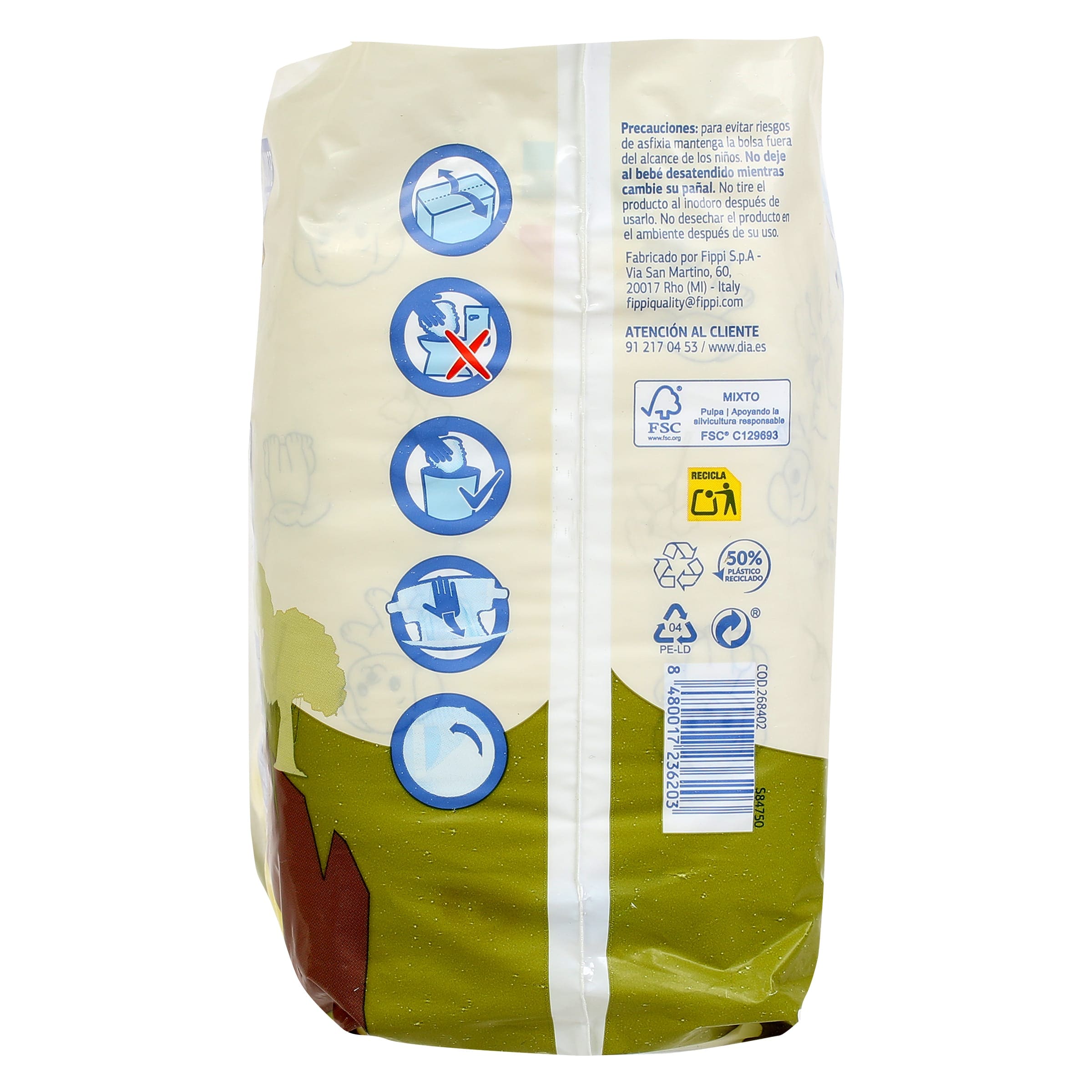 Pañales 3-6 kg talla 2 Dia Planeta Bebé 40 unidades