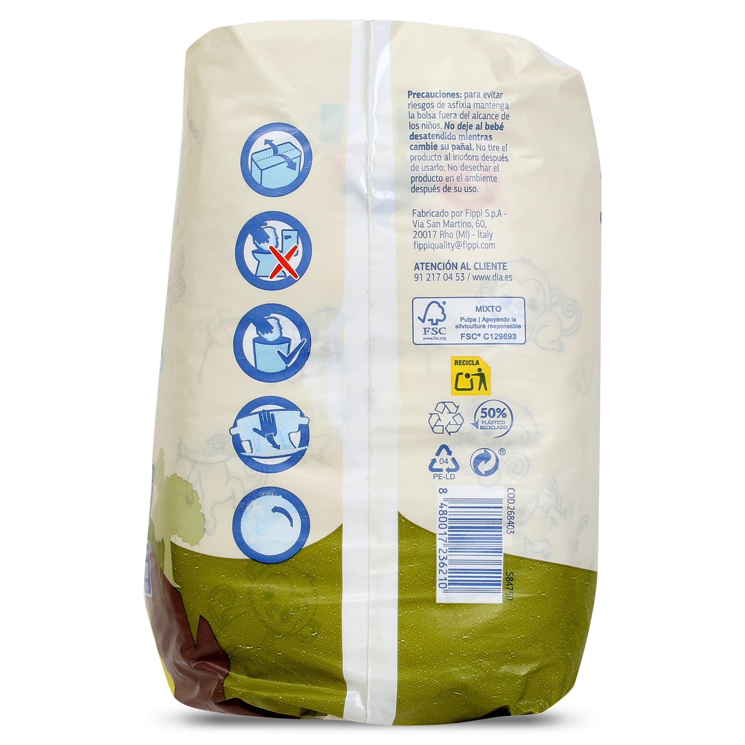 Pañales 4-9 kg talla 3 Dia Planeta Bebé 50 unidades