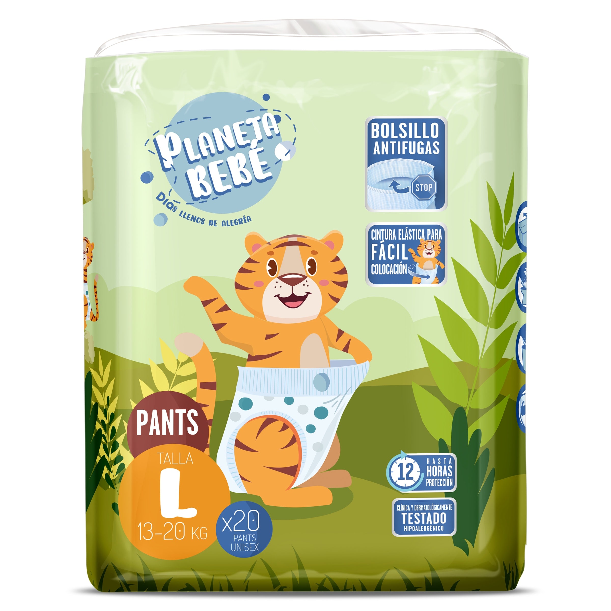 Pañales 13-20 kg talla L Dia Planeta Bebé 20 unidades