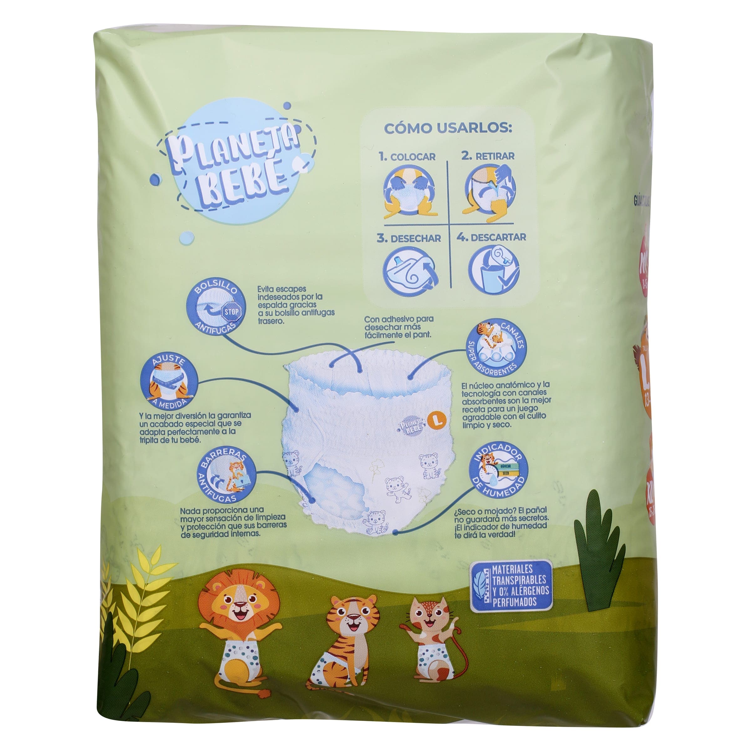 Pañales 13-20 kg talla L Dia Planeta Bebé 20 unidades