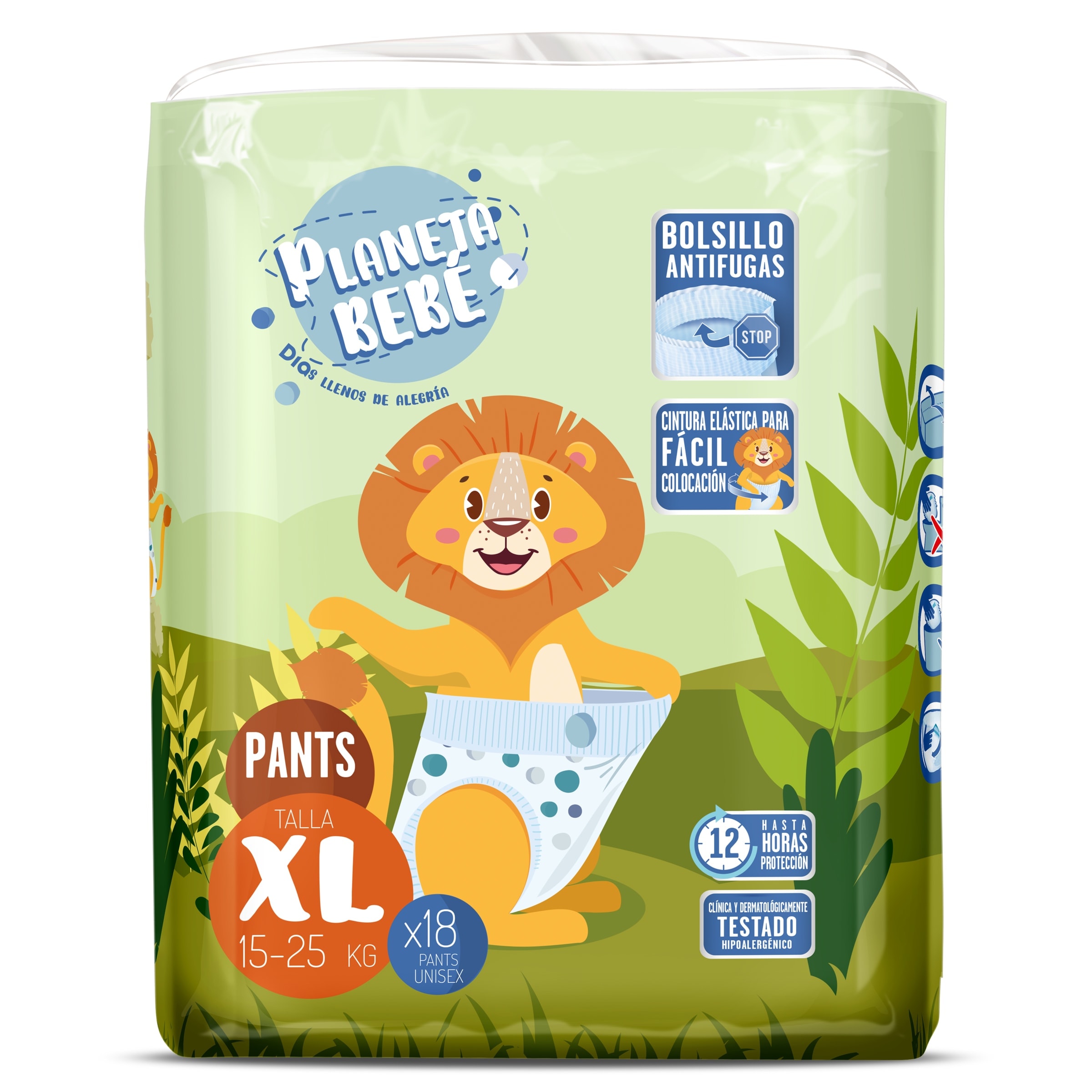 Pañales 15-25 kg talla XL Dia Planeta Bebé 18 unidades
