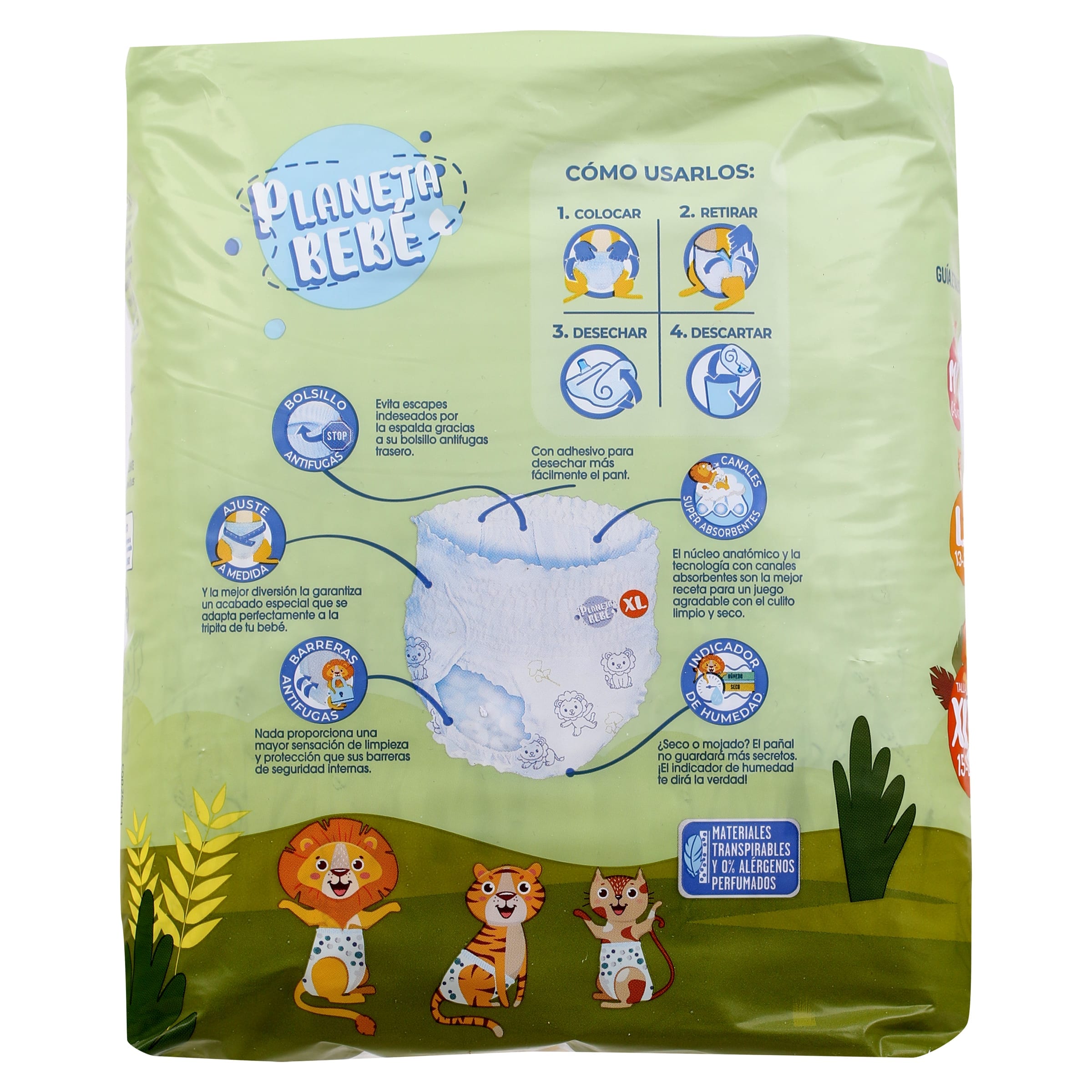 Pañales 15-25 kg talla XL Dia Planeta Bebé 18 unidades