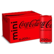 Refresco de cola zero Coca-Cola lata 6 x 200 ml