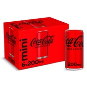 Refresco de cola zero Coca-Cola lata 6 x 200 ml