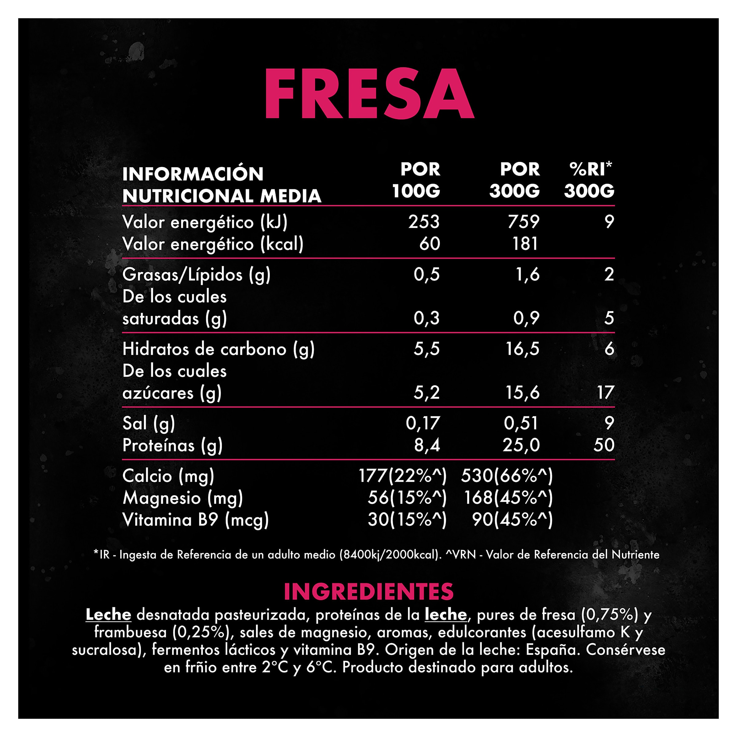 Bebida con proteínas sabor fresa Yopro 300 g