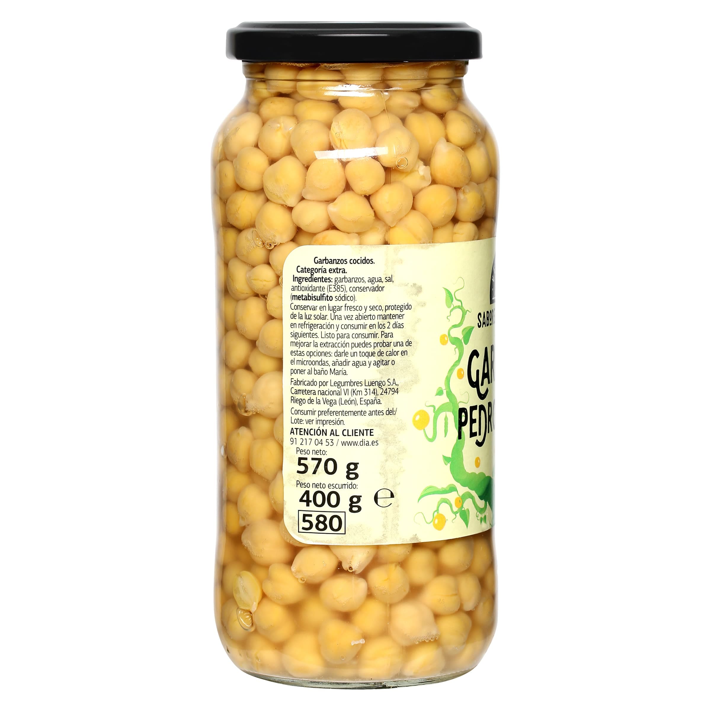 Garbanzos cocidos pedrosillanos Dia Vegecampo 400 g